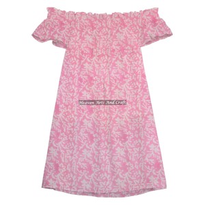 Robe d'été décontractée élégante rétro pour femme, personnalisable, à imprimé artisanal, épaules dénudées - Product Image 2