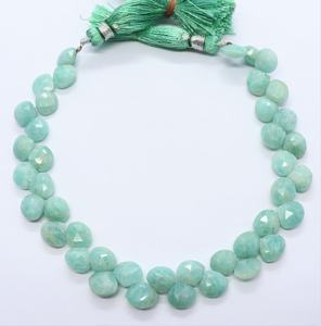 Perles en Amazonite Naturelle Facettée en Forme de Cœur AAA 8-9MM, Perles de Pierre Précieuse Amazonite, Fil de 9 Pouces, Perles en Amazonite Facettée en Forme de Cœur en Gros - Product Image 6