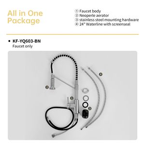 Rubinetto da cucina Bothwa Home da 19 pollici con maniglia singola, certificato CUPC, finitura nichel spazzolato - Product Image 4