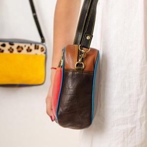 Gran oferta, bolso de mano para mujer de cuero genuino de invierno con una sola manija, vestido bohemio Vintage inspirado, portátil con entramado de diamantes - Product Image 3