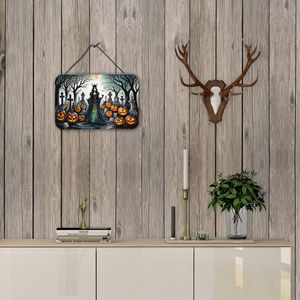 NUEVO Evil Queen Spooky Halloween Colgante de pared Multicolor Letrero de metal de aluminio para cocina Bar Baño Decoración para el hogar 8HX12W - Product Image 4