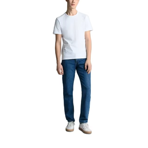 Jean en denim pour homme de haute qualité, taille haute, coupe droite, écologique, délavage foncé, mélange élasthanne/coton - Product Image 5