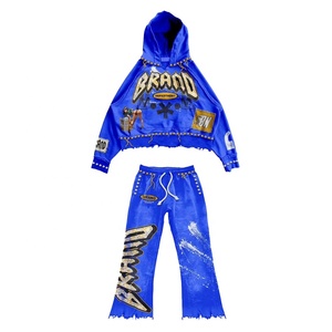 ชุดสเวตเตอร์และมีฮู้ดสำหรับผู้ชายชุดวอร์มทรงหลวมแนวคลาสสิกแบบลำลองออกแบบได้ตามต้องการ - Product Image 1