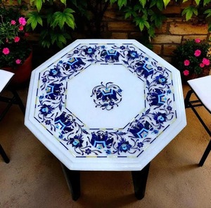 Handmade Natural <b>Stone</b> Marble <b>Table</b> <b>Top</b> Durable Polished Surface For Indoor Outdoor And Luxury Decor Spaces - Product Image 3