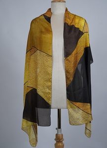 Écharpe en soie à imprimé abstrait pour femme, légère, douce, élégante, longue, pour un usage décontracté. - Product Image 2