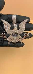 Colgante de Plata de Ley 925 con Diamantes de Moissanita Iced Out, Diseño Águila Americana y Armas, Estilo Hip Hop para Hombre, Joyería de Moda para Raperos - Product Image 6