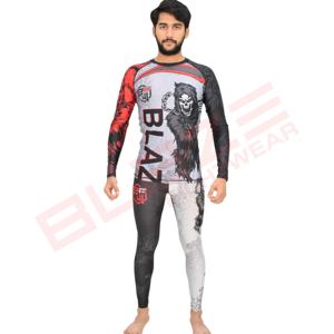 Ensemble 3 pièces pour homme Jiu Jitsu brésilien Rashguard MMA T-shirt Gym Shorts tricoté Vêtements de sport pour la boxe Grappling BJJ brésilien - Product Image 2