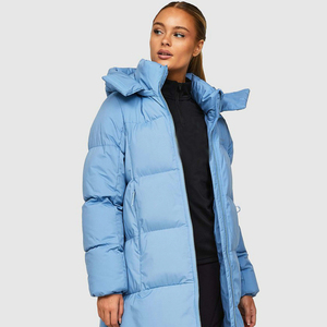 Women Quilted Jacket Long Sleeve Hooded Solid Color Winter Standard Polyester Wadding Windproof Waterproof Breathable <b>Zipper</b> - Product Image 6