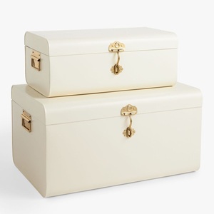 Ensemble de boîtes de rangement rectangulaires empilables, 3 couches, design classique en plastique avec fermoir doré pour l'organisation des articles divers - Product Image 4