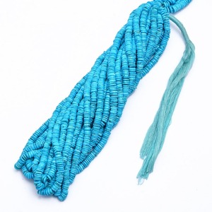 AAAA biru pirus halus Heishi ban Beads 4-5mm longgar batu permata manik-manik untuk membuat perhiasan dengan harga pabrik dari India 16" - Product Image 6