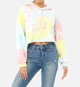 Washable anti shrink best <b>material</b> Women's Tie <b>Dye</b> Crop Top Hoodies latest version top trending Women's Tie <b>Dye</b> Crop Top Hoodies - Product Image 1