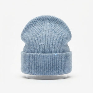 Gorro de Punto Azul Claro Personalizado, Gorro de Invierno Cálido con Puño y Logotipo Bordado - Product Image 2