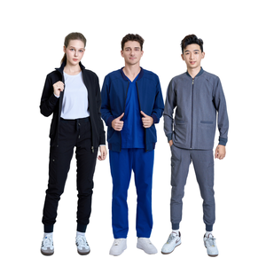 เสื้อแจ็กเก็ตพยาบาลขัดผิวชุดยูนิฟอร์มทางการแพทย์สำหรับผู้ชาย & ผู้หญิงผ้าฝ้ายสำหรับคลินิกโรงพยาบาลพยาบาล - Product Image 1