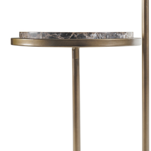 Luxury <b>Round</b> Marble Top Side <b>Table</b> With Bronze Metal Frame <b>Nesting</b> Design Living Room Furniture - Product Image 3