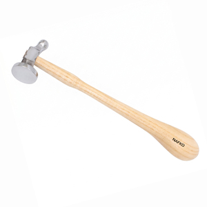 New German Style Chasing Hammer Curved Ball <b>28mm</b> Steel Wood DIY 2 Sided Embossing Tool Customizable OEM Jewelry Making Dapping - Product Image 1