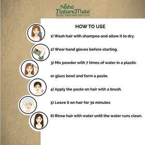 Tinte para el Cabello en Polvo a Base de Henna Nisha Nature Mate, Color Negro Natural sin Amoníaco para Mujeres y Hombres, 2.12oz (60g) - Product Image 4