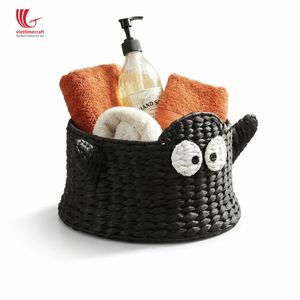 Black Bat Durable Good Quality Water Hyacinth Woven Animal Shape Storage Basket Organizer <b>Halloween</b> <b>Decor</b> for Bathroom Kitchen - Product Image 2