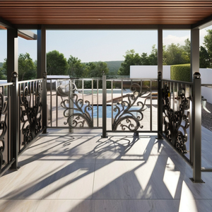 Rampe de balcon élégante en fer forgé avec détails artisanaux, balustrade extérieure décorative sur mesure pour un design de balcon moderne et durable. - Product Image 5