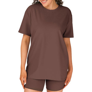 New Fashionable Women's 2 Piece Short <b>Sets</b> Eco Friendly Daily routine Active Sportswear With Customized Sizing Tshirt Short <b>Sets</b> - Product Image 5