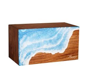 Urne funéraire artisanale en bois de rose avec résine rose : Boîte commémorative - Product Image 6