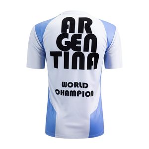 Camiseta de Fútbol de Argentina para Hombre y Mujer, Manga Corta, Cuello Redondo, Estampado Sublimado de la Bandera, Ropa Deportiva Transpirable de Poliéster, Unisex para Adultos - Product Image 4