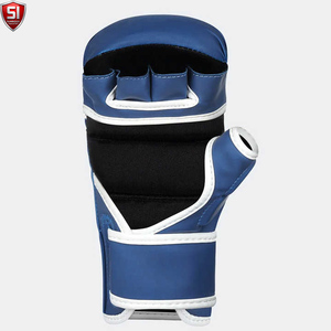 ถุงมือ MMA หนัง PU คุณภาพสูง แบบเปิดนิ้ว ปรับสายรัดข้อมือได้ ปิดด้วยแถบตีนตุ๊กแก บุฟองน้ำ สำหรับศิลปะการต่อสู้ มวย - Product Image 6