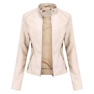 Chaquetas de moto para mujer con logotipo personalizado OEM, chaqueta de cuero genuino para mujer, chaqueta de cuero de alta gama y duradera para mujer - Product Image 1