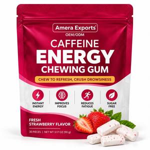 Gomitas de Fresa con Cafeína, Suplemento Probiótico Energético, Sin Azúcar, Sabor Fresco, Para Adultos, OEM, ODM - Product Image 1