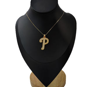 Collier minimaliste pour femme AMBER JEWELS T-3144 plaqué or 14 carats, or blanc, diamant cultivé en laboratoire, certifié IGI, taille brillant - Product Image 1