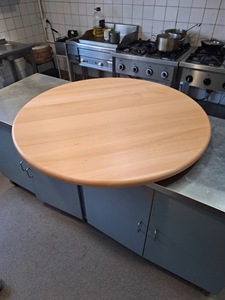 Wood Double Tier Rotating <b>Tray</b> Smooth-Spin Lazy Susan for Tabletop <b>Spice</b> Serving - Product Image 4