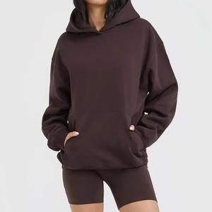 Sudadera con Capucha Extra Grande para Mujer, de Algodón y Felpa, Manga Larga, con Bolsillo, Transpirable, Informal, para Otoño - Product Image 3