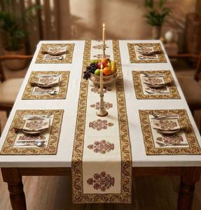 Export Quality Printed <b>Table</b> Mat Set with Matching <b>Runner</b> for <b>Dining</b> <b>Table</b> Decor and Home Use Available In Bulk Quantity - Product Image 1