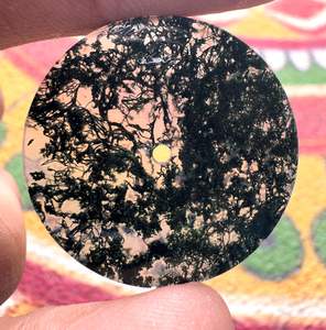 Esfera de reloj de ágata musgosa natural, hermosa esfera para la fabricación de relojes, piedra suelta. - Product Image 5