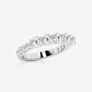 Bague Ronde en Diamant de Synthèse à Cinq Pierres, 2 Carats au Total, avec Accents Latéraux, Bague Tendance en Diamant, Bijoux de Mariée - Product Image 2