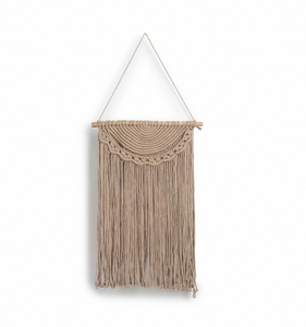 Tapiz de macramé beige para colgar en la pared, decoración de pared tejida, colgante de cuerda para sala de estar y dormitorio - Product Image 1