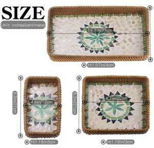 Assiette de service ronde en rotin artisanale, design bohème, écologique, passe au lave-vaisselle – Idéale pour la décoration intérieure et les présentations festives - Product Image 5