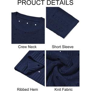 2025 <b>Men's</b> Casual Summer Beach <b>Pullover</b> T-Shirts Oversize Short Sleeve Crewneck Hollow Out Designer Casual Knit Tees - Product Image 4