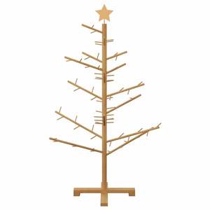 Sapin de Noël en bois de pin massif avec support, 49,21 pouces, marron, sapin de Noël en bois massif - Product Image 5