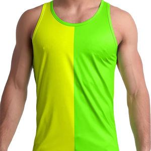 Camiseta sin Mangas de Diseño Moderno con Bloques de Color en Dos Tonos para Hombre, Estilo Urbano, Tela de Algodón Fresca, Perfecta para el Gimnasio y Uso Diario - Product Image 6