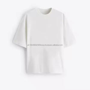 T-shirt oversize à col rond en coton 100% de qualité supérieure pour homme, streetwear, épaules tombantes, design de logo personnalisé, taille plus - Product Image 4