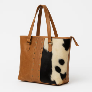 Sac fourre-tout en cuir de vachette véritable Heritage, sac à bandoulière vintage portable en cuir véritable - Product Image 1