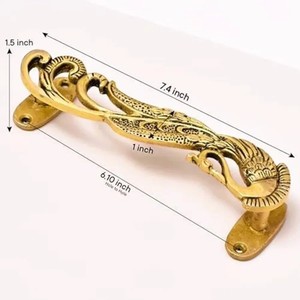 Ensemble de quincaillerie de porte classique en laiton avec rails et loquets pour portes intérieures - Product Image 5