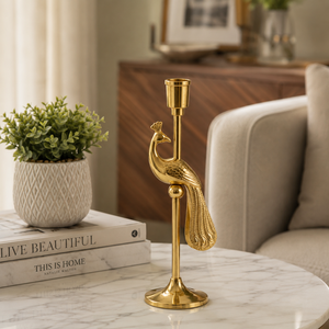Premium Brass Peacock Candle Holder <b>Stand</b> Taper Candlestick Holder <b>Bird</b> Design Home Decor Wedding Table Centerpiece Decoration - Product Image 2