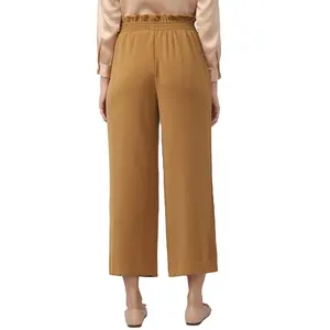 กางเกงผู้หญิงดีไซน์คลาสสิกมีสไตล์ ปรับแต่งแฟชั่นสีทึบทุกฤดูกาลกางเกงขากว้างใช้ได้ ราคาส่ง