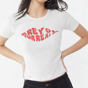 Women's White Slim Fit Short Sleeve O-Neck T-Shirt Casual Jersey Cotton <b>Top</b> Breathable Regular Length All Seasons Wear - Product Image 4