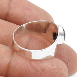 Bagues artisanales en argent sterling 925 oxydé avec pierre précieuse grenat naturel, style classique, bijoux bohèmes raffinés, prix de gros. - Product Image 3