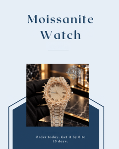 VVS Moissanite Automatic <b>Watch</b> Pass Diamond Tester <b>Iced</b> Quartz Unisex Stainless Steel 20mm Sapphire Crystal Luxury Roman Numeral - Product Image 1