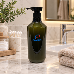 800ml PET <b>Pump</b> <b>Bottle</b> 33mm Dark Olive Green <b>Shampoo</b> Lotion Body Wash Cosmetic Packaging with Silk Screen Printing Made Vietnam - Product Image 5