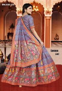 Vêtements ethniques de haute qualité, tendance, en soie Dola avec impression numérique, ensemble Lehenga Choli & Dupatta, fabricant d'Inde - Product Image 6