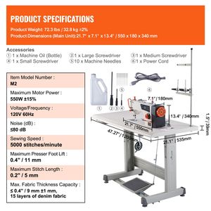 Macchina da Cucire Industriale con Motore Servo 550W, 5000 giri/min, Punto Annodato ad Alta Velocità, con Tavolo e Supporto Migliorati - Product Image 4